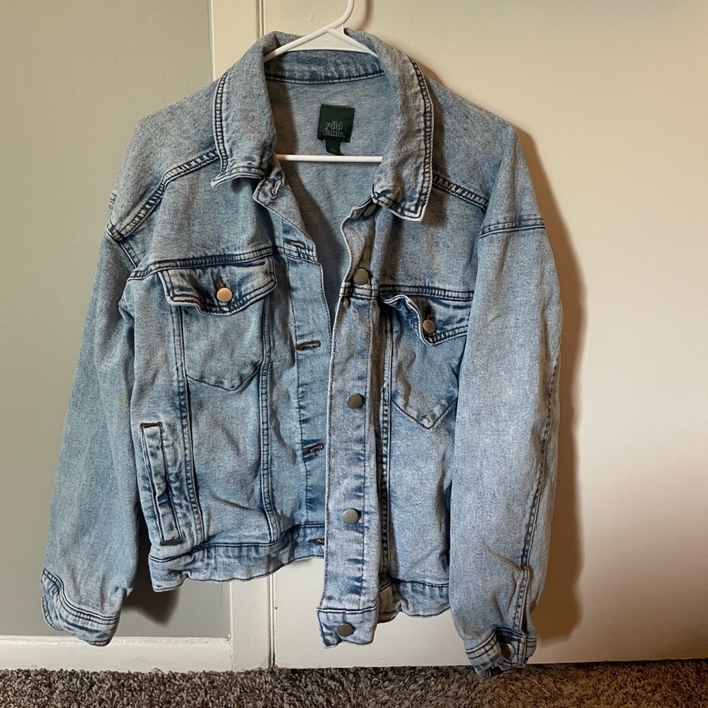 Acid wash jean jacket WOMENS